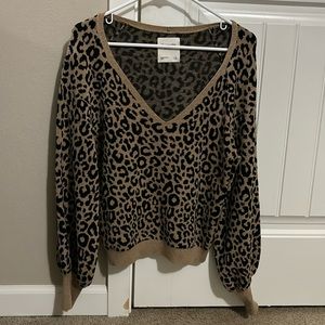 Abercrombie and Fitch fell sleeve low-cut sweater